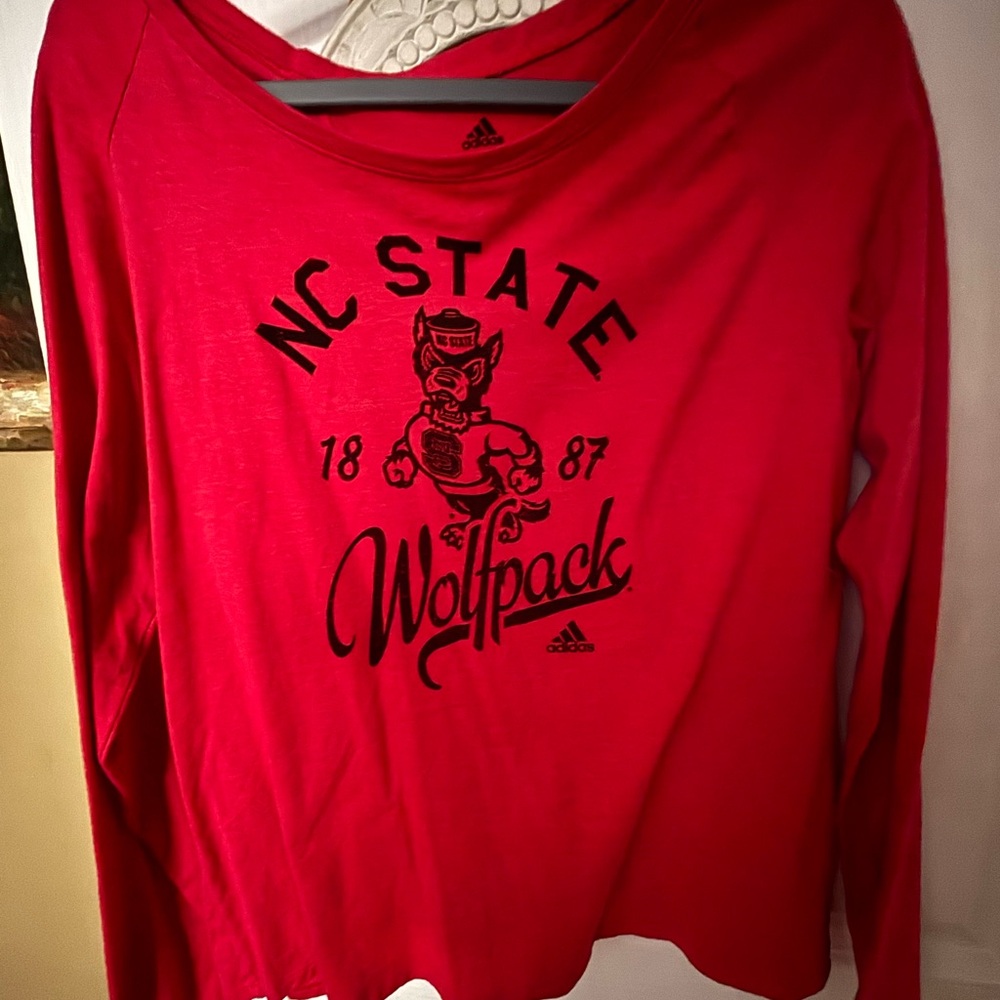Adidas Red Graphic Long Sleeve Shirt